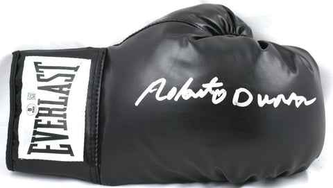 Roberto Duran Autographed Black Everlast Boxing Glove *Right - Beckett W Holo