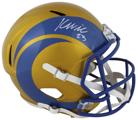 Rams Kyren Williams Authentic Signed Flash Full Size Speed Rep Helmet BAS