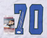 Dennis Rodman Signed Mavericks Jersey (Beckett) Finished NBA Career with Dallas