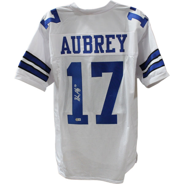 Brandon Aubrey Autographed/Signed Pro Style Size XL White Jersey Beckett 44653