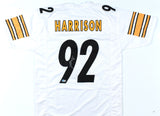 James Harrison Autographed White Pro Style Jersey - Beckett W Hologram *Silver