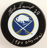 Bob Sauve Signed Sabres Hockey Puck (Beckett) Buffalo Goalie 1977 - 1985
