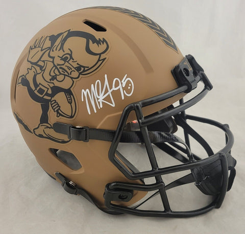MYLES GARRETT SIGNED CLEVELAND BROWNS F/S STS 2 SPEED REP HELMET BECKETT QR