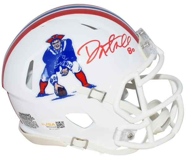 DANNY AMENDOLA SIGNED NEW ENGLAND PATRIOTS THROWBACK SPEED MINI HELMET JSA