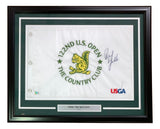 Phil Mickelson Signed Framed 2022 US Open Championship Golf Flag BAS BF33984