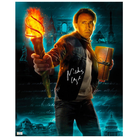 Nicolas Cage Autographed 2007 National Treasure Book of Secrets 16x20 Photo