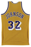 Lakers Magic Johnson "HOF 02" Signed Yellow MacGregor Sand-Knit Jersey BAS Wit 4