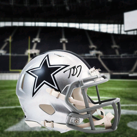 Trevon Diggs Dallas Cowboys Autographed Signed Speed Mini-Helmet JSA COA