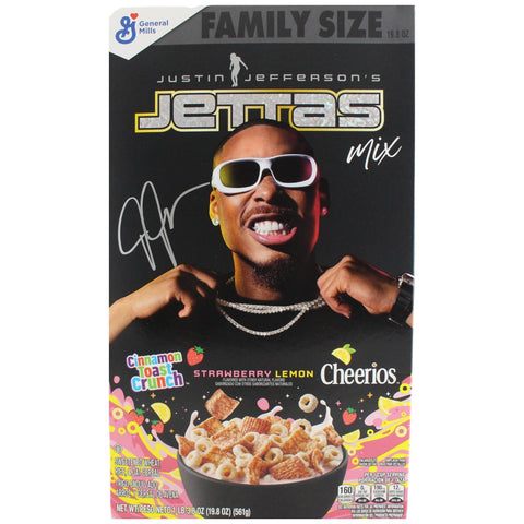 Justin Jefferson Autographed Minnesota Vikings Cereal Box Jettas Beckett 52889