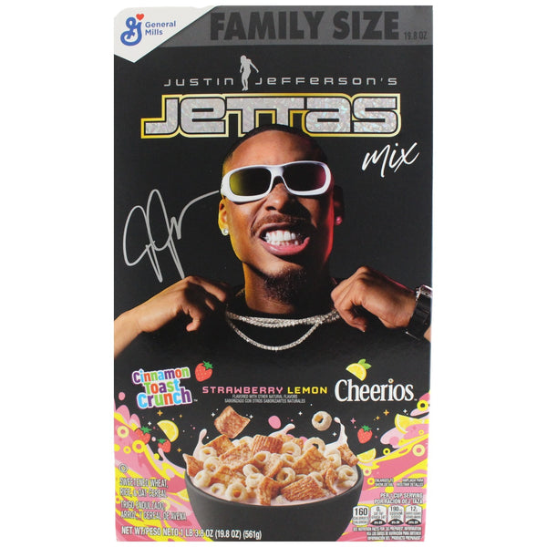 Justin Jefferson Autographed Minnesota Vikings Cereal Box Jettas Beckett 52889