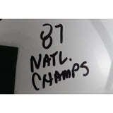 Jimmy Johnon Signed Miami Hurricanes Authentic Helmet 87 Champs Beckett 50130