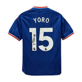 Leny Yoro Signed Manchester United Away Soccer Jersey #15 with Beckett COA