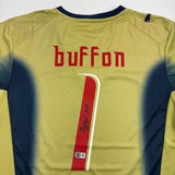 Autographed/Signed Gianluigi Buffon Italy Gold Futbol Jersey Beckett COA