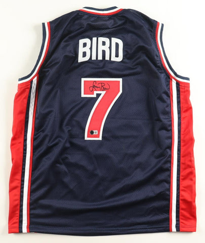Larry Bird Signed 1992 Team USA Blue Jersey (Beckett) Boston Celtics Superstar