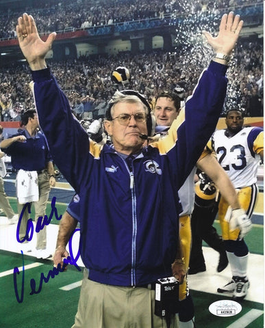 Dick Vermeil HOF Autographed 8x10 Photo St. Louis Rams JSA 179860
