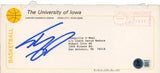 Shaquille O'Neal & Tom Davis Signed 1988 Iowa University Envelope & Letter BAS