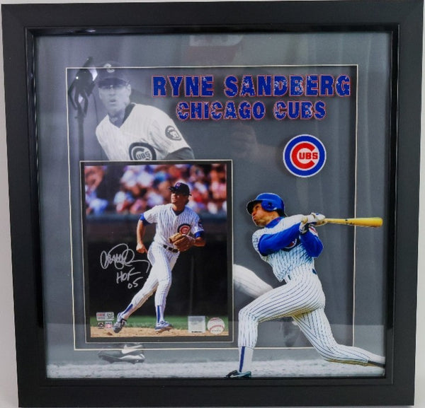 Ryne Sandberg Signed/Inscribed HOF 05 - 8X10 Photo LED Light up 3D Frame TriStar