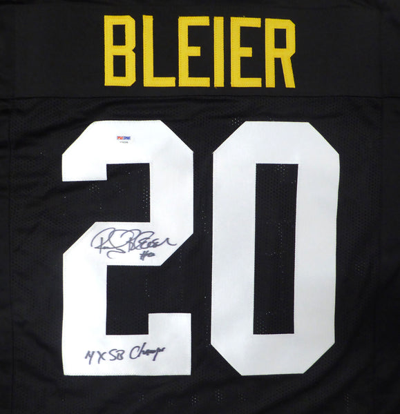 Steelers Rocky Bleier Autographed Signed Black Jersey "4X SB Champ" PSA #S76296
