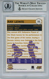 Ray Lewis Signed 1997 Pacific Philadelphia #31 Trading Card Beckett 10 Slab