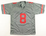Cade Stover Signed Ohio State Buckeyes Gray Jersey (Beckett) Houston Texans T.E