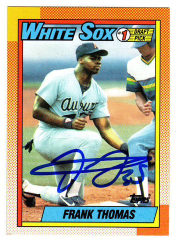 FRANK THOMAS Autographed White Sox 1990 Topps Rookie RC Card #414 - SCHWARTZ