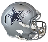 Cowboys Michael Irvin Signed Silver Full Size Speed Rep Helmet W/ Case BAS Wit