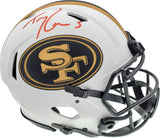TREY LANCE AUTOGRAPHED 49ERS LUNAR ECLIPSE WHITE HELMET BECKETT QR 194743