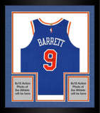 Framed RJ Barrett New York Knicks Signed Blue Diamond Authentic Jersey