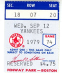 Carl Yastrzemski Boston Red Sox 3000th Hit 9/12/1979 vs. Yankees Ticket 56259