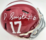 DEVONTA SMITH AUTOGRAPHED ALABAMA CRIMSON TIDE SPEED MINI HELMET BECKETT 189551