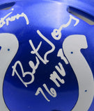 Bert Jones/Roger Carr Autographed/Inscribed Colts Mini Helmet JSA/BAS 201607
