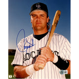 Larry Walker Autographed/Signed Colorado Rockies 8x10 Photo Beckett 51616