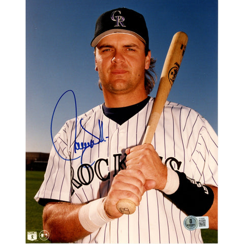 Larry Walker Autographed/Signed Colorado Rockies 8x10 Photo Beckett 51616