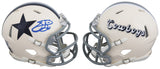 Cowboys Emmitt Smith Signed Retro Speed Mini Helmet W/ Case BAS Witnessed