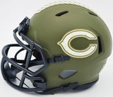 Montez Sweat Signed Bears Army Green Salute to Service Speed Mini Helmet JSA