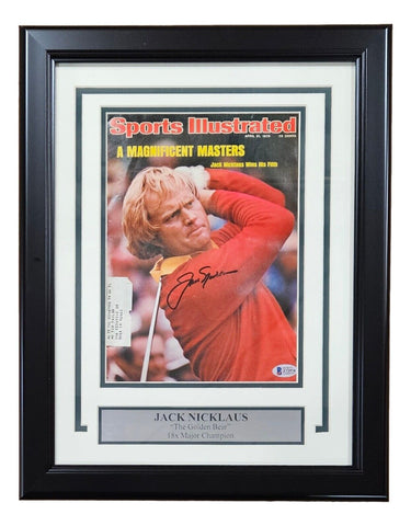 Jack Nicklaus Signed Framed Sports Illustrated Magazine April 21 1975 BAS LOA