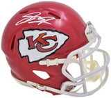 SKYY MOORE AUTOGRAPHED CHIEFS RED SPEED MINI HELMET BECKETT WITNESS 220533