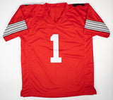 Justin Fields Signed Ohio State Buckeyes Jersey (Beckett) 2021 1st Rnd Pk/ Bears