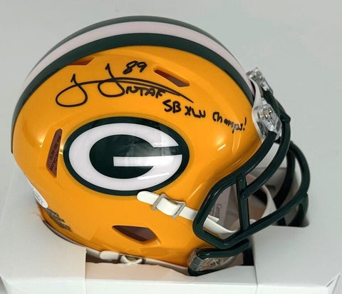 Packers JAMES JONES Signed Riddell Speed Mini Helmet AUTO w/ XLV Champs - JSA