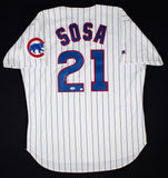 Sammy Sosa Signed Russell Athletic Chicago Cubs Diamond Collction Jersey JSA COA