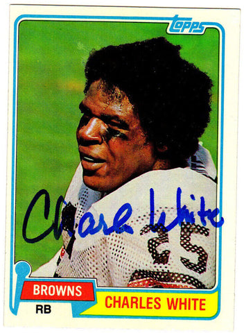 CHARLES WHITE Autographed Browns 1981 Topps Rookie RC Card #69