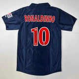 Autographed/Signed Ronaldinho PSG Paris Saint Germain Blue Jersey Beckett COA