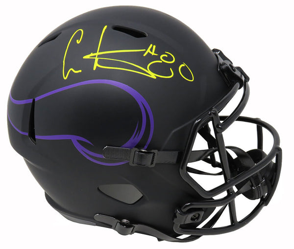 Cris Carter Signed Vikings Eclipse Matte Riddell Speed F/S Replica Helmet - SS