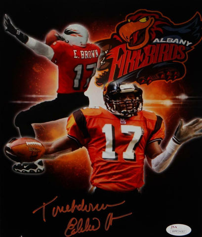 Eddie Brown Autographed Albany 8x10 Double Image Photo- JSA W Auth *Orange