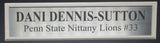 Dani Dennis-Sutton Autographed/Inscribed Custom Jersey Framed Penn State JSA 829