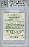 Tony Cuccinello Autographed 1933 Goudey Reprint #99 Card Beckett 10 Slab 38428
