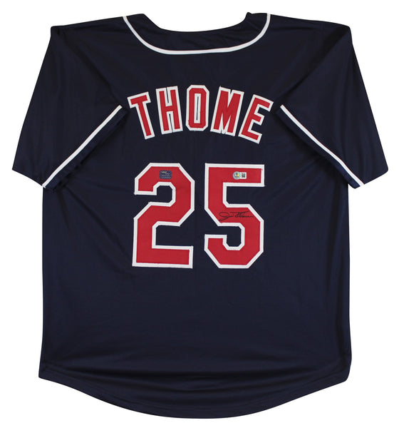 Jim Thome Authentic Signed Navy Blue Pro Style Jersey Autographed BAS Witnessed