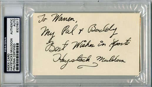 Haystacks Muldoon Wrestler Authentic Signed 3X5 Index Card PSA Slabbed ...