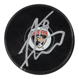 Aleksander Barkov Signed Florida Panthers Logo Puck (JSA COA) 2xAll Star Center