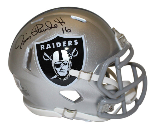 Jim Plunkett Autographed Las Vegas Raiders Speed Mini Helmet BAS 40064